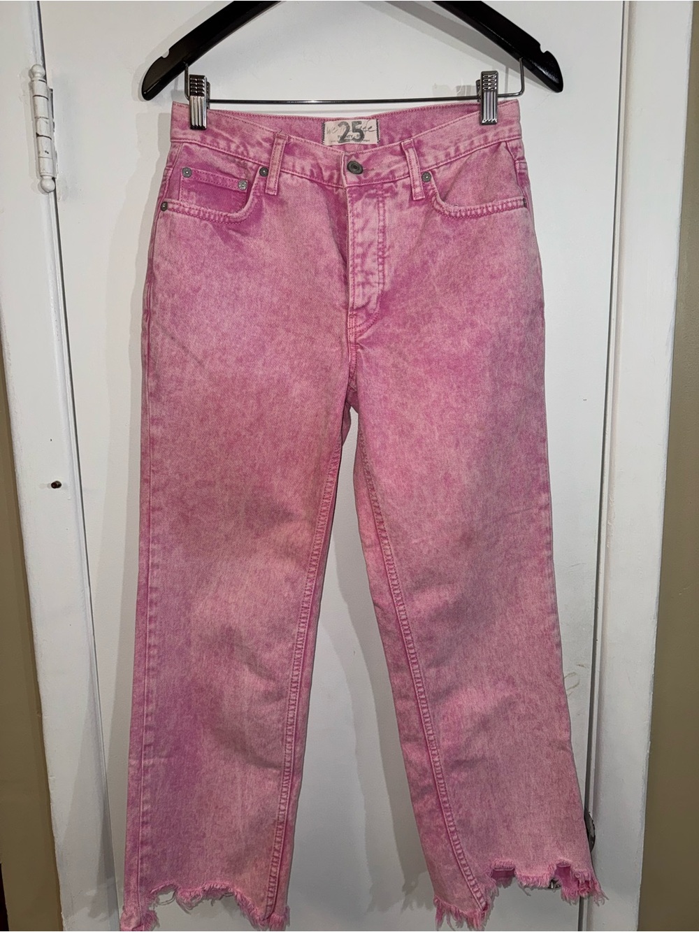 We The Free Pink Washed Straight-Leg Jeans